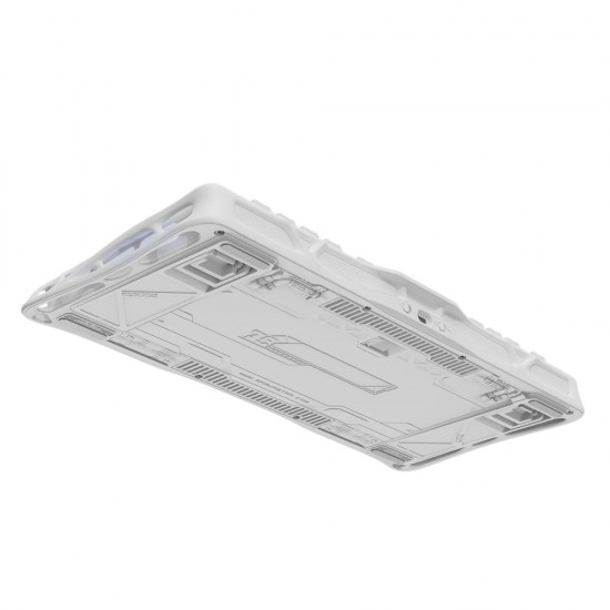 GRAVASTAR MERCURY K1 75% ALUMINUM ALLOY EXOSKELETON DESIGN GASKET COMPACT CUSTOM KEYBOARD HOT-SWAP SOCKET LINEAR SWITCHES WITH RGB BACKLIT & FRAME WIRELESS MECHANICAL GAMING KEYBOARD - GRADIENT WHITE