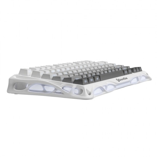 GRAVASTAR MERCURY K1 75% ALUMINUM ALLOY EXOSKELETON DESIGN GASKET COMPACT CUSTOM KEYBOARD HOT-SWAP SOCKET LINEAR SWITCHES WITH RGB BACKLIT & FRAME WIRELESS MECHANICAL GAMING KEYBOARD - GRADIENT WHITE