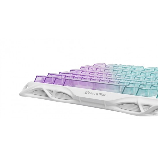 GRAVASTAR MERCURY K1 LITE 75% TKL MECHANICAL KEYBOARD GASKET HOT SWAPPABLE GAMING KEYBOARD PRE-LUBED LINEAR SWITCHES RGB BACKLIT WIRELESS KEYBOARD - CRYSTAL AURORA