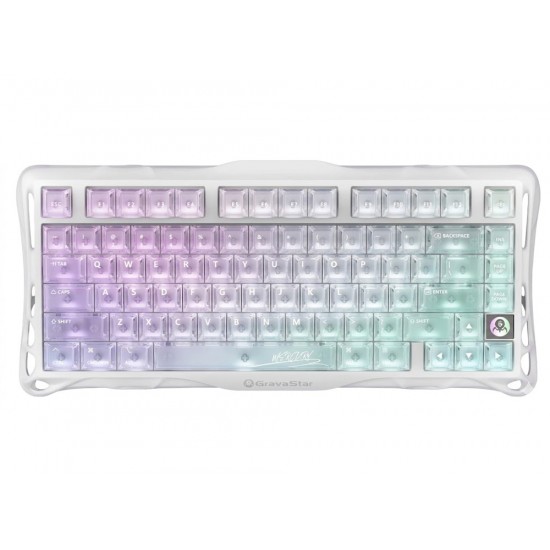 GRAVASTAR MERCURY K1 LITE 75% TKL MECHANICAL KEYBOARD GASKET HOT SWAPPABLE GAMING KEYBOARD PRE-LUBED LINEAR SWITCHES RGB BACKLIT WIRELESS KEYBOARD - CRYSTAL AURORA