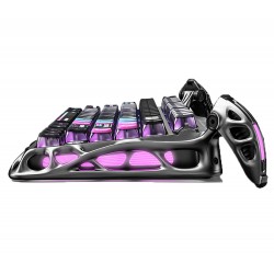 GRAVASTAR K1 PRO 75% HOT-SWAPPABLE GATERON RED SWITCHES RGB BACKLIT TRI-MODE BLUETOOTH 2.4G WIRED CNC ALUMINUM FRAME PBT KEYCAPS MECHANICAL GAMING KEYBOARD – CYBERPUNK 