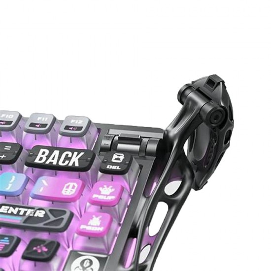 GRAVASTAR MERCURY K1 PRO CUSTOM COMPACT KEYBOARD WITH HOT-SWAP CONNECTOR LINEAR SWITCHES WITH RGB BACKLIGHTING AND FRAME WIRELESS MECHANICAL GAMING KEYBOARD - GALAXY BLACK