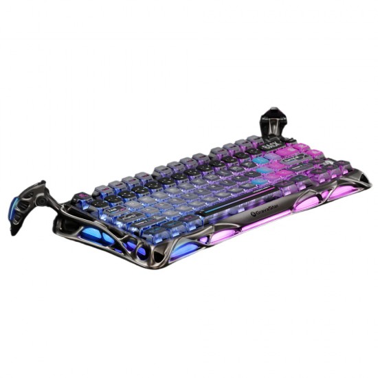 GRAVASTAR MERCURY K1 PRO CUSTOM COMPACT KEYBOARD WITH HOT-SWAP CONNECTOR LINEAR SWITCHES WITH RGB BACKLIGHTING AND FRAME WIRELESS MECHANICAL GAMING KEYBOARD - GALAXY BLACK