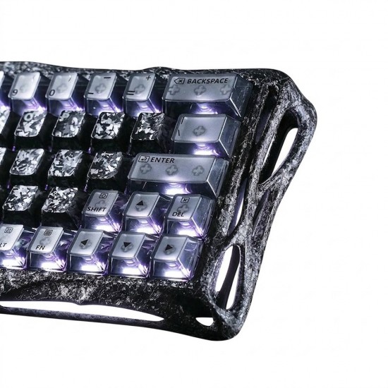 GRAVASTAR MERCURY V60 PRO 60% HE MAGNETIC 8000HZ DYNAMIC RAPID TRIGGER ALUMINUM FRAME SPECIAL EDITION GAMING KEYBOARD - CYBER FROST BLACK