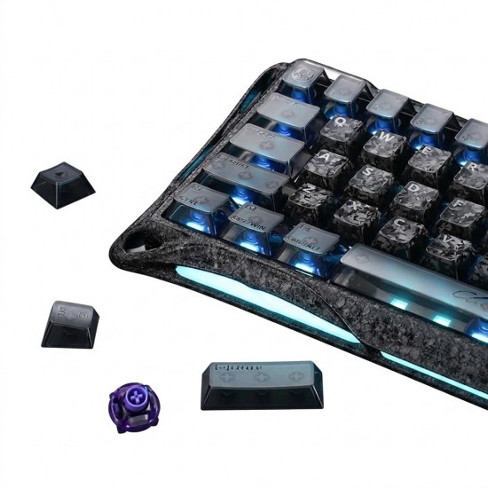 GRAVASTAR MERCURY V60 PRO 60% HE MAGNETIC 8000HZ DYNAMIC RAPID TRIGGER ALUMINUM FRAME SPECIAL EDITION GAMING KEYBOARD - CYBER FROST BLACK