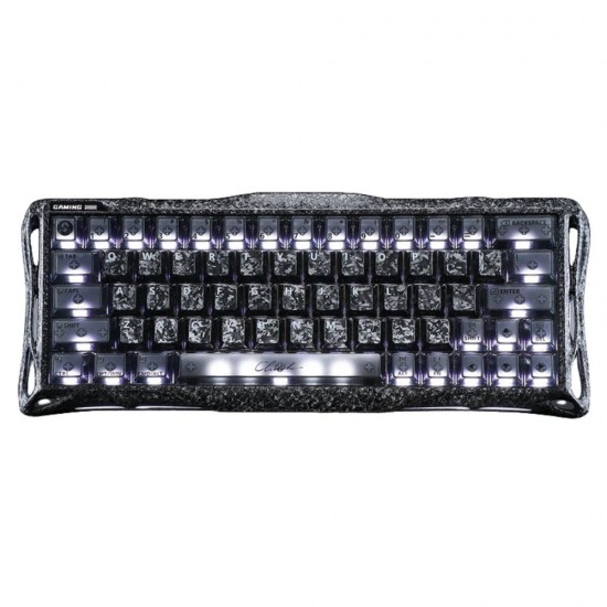 GRAVASTAR MERCURY V60 PRO 60% HE MAGNETIC 8000HZ DYNAMIC RAPID TRIGGER ALUMINUM FRAME SPECIAL EDITION GAMING KEYBOARD - CYBER FROST BLACK