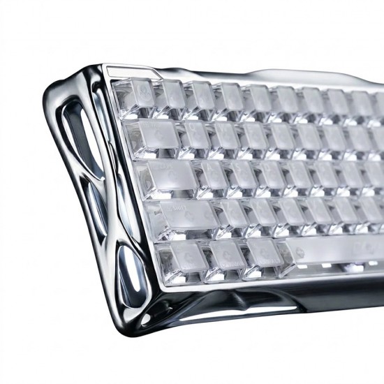 GRAVASTAR MERCURY RGB V60 PRO RAPID TRIGGER HALL EFFECT SWITCHES 8000HZ POLLING RATE MAGNETIC WIRED GAMING KEYBOARD DELUX EDITION - CHROME SILVER