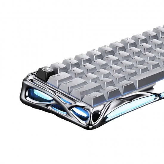 GRAVASTAR MERCURY RGB V60 PRO RAPID TRIGGER HALL EFFECT SWITCHES 8000HZ POLLING RATE MAGNETIC WIRED GAMING KEYBOARD DELUX EDITION - CHROME SILVER