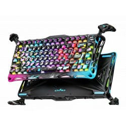 GRAVASTAR MERCURY V75 PRO HE 75% HALL EFFECT WIRED 8K POLLING HOT SWAPPABLE DUAL ZONE RGB SEMI ALUMINUM GAMING KEYBOARD - NEON GRAFFITI