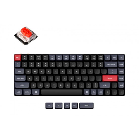 KEYCHRON K3 PRO GATERON LOW PROFILE RED SWITCHES RGB BACKLIGHT WIRELESS MECHANICAL KEYBOARD