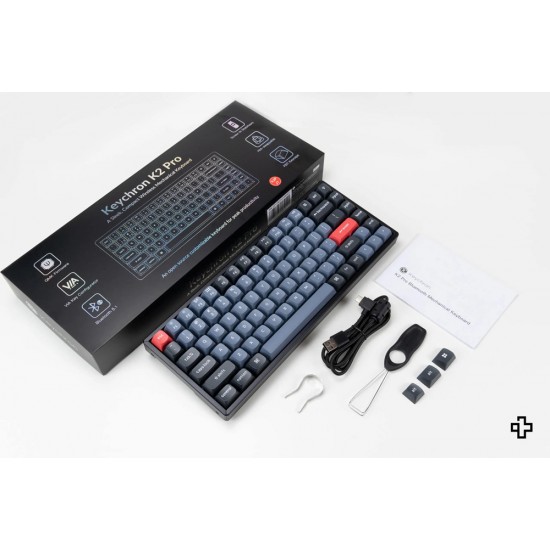 KEYCHRON K2 PRO RED SWITCHES WHITE BACKLIGHT 48 KEYS WIRELESS MECHANICAL KEYBOARD - BLACK 