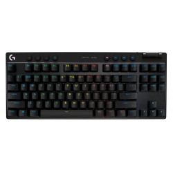 LOGITECH PRO X TKL LIGHTSPEED RGB LIGHTSYNC PBT KEYCAPS GX BROWN TACTILE SWITCHES WIRELESS GAMING KEYBOARD - BLACK