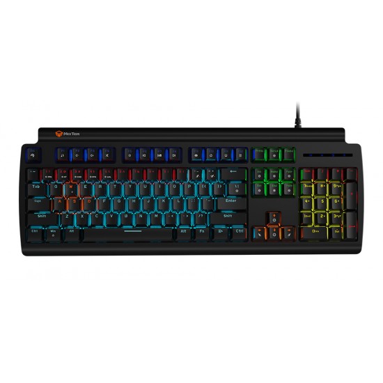 MEETION MK600RD RED SWITCHES AND RAINBOW BACKLIGHT MECHANICAL GAMING KEYBOARD - BLACK