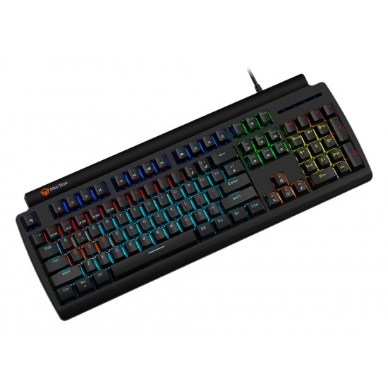 MEETION MK600RD RED SWITCHES AND RAINBOW BACKLIGHT MECHANICAL GAMING KEYBOARD - BLACK