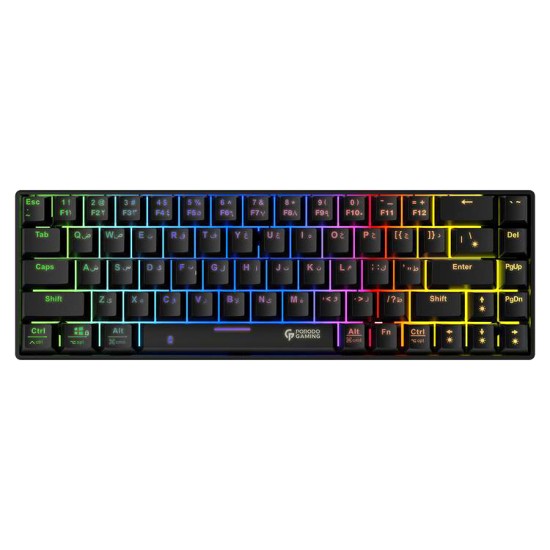 PORODO PDX214 BLUETOOTH MECHANICAL GAMING KEYBOARD 68-KEY - BLACK SWITCH (AR)