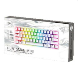 RAZER HUNTSMAN MINI MERCURY PURBPLE SWITCH 60% OPTICAL GAMING KEYBOARD - WHITE