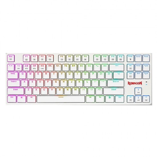 REDRAGON K539 ANUBIS 80% WIRELESS RGB MECHANICAL KEYBOARD TKL LOW PROFILE BROWN SWITCHES - WHITE