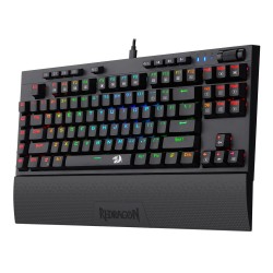 REDRAGON BROADSWORD K588 RGB 102 KEYS BLUE SWITCHE WITH MACRO KEYS MEDIA CONTROLS ANTI-GHOSTING DOUBLE INJECTION KEYCAPS DETACHABLE WRIST REST TYPE-C COMPACT TKL DESIGN  MECHANICAL GAMING KEYBOARD - BLACK
