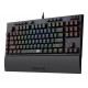 REDRAGON BROADSWORD K588 RGB 102 KEYS BLUE SWITCHE WITH MACRO KEYS MEDIA CONTROLS ANTI-GHOSTING DOUBLE INJECTION KEYCAPS DETACHABLE WRIST REST TYPE-C COMPACT TKL DESIGN  MECHANICAL GAMING KEYBOARD - BLACK