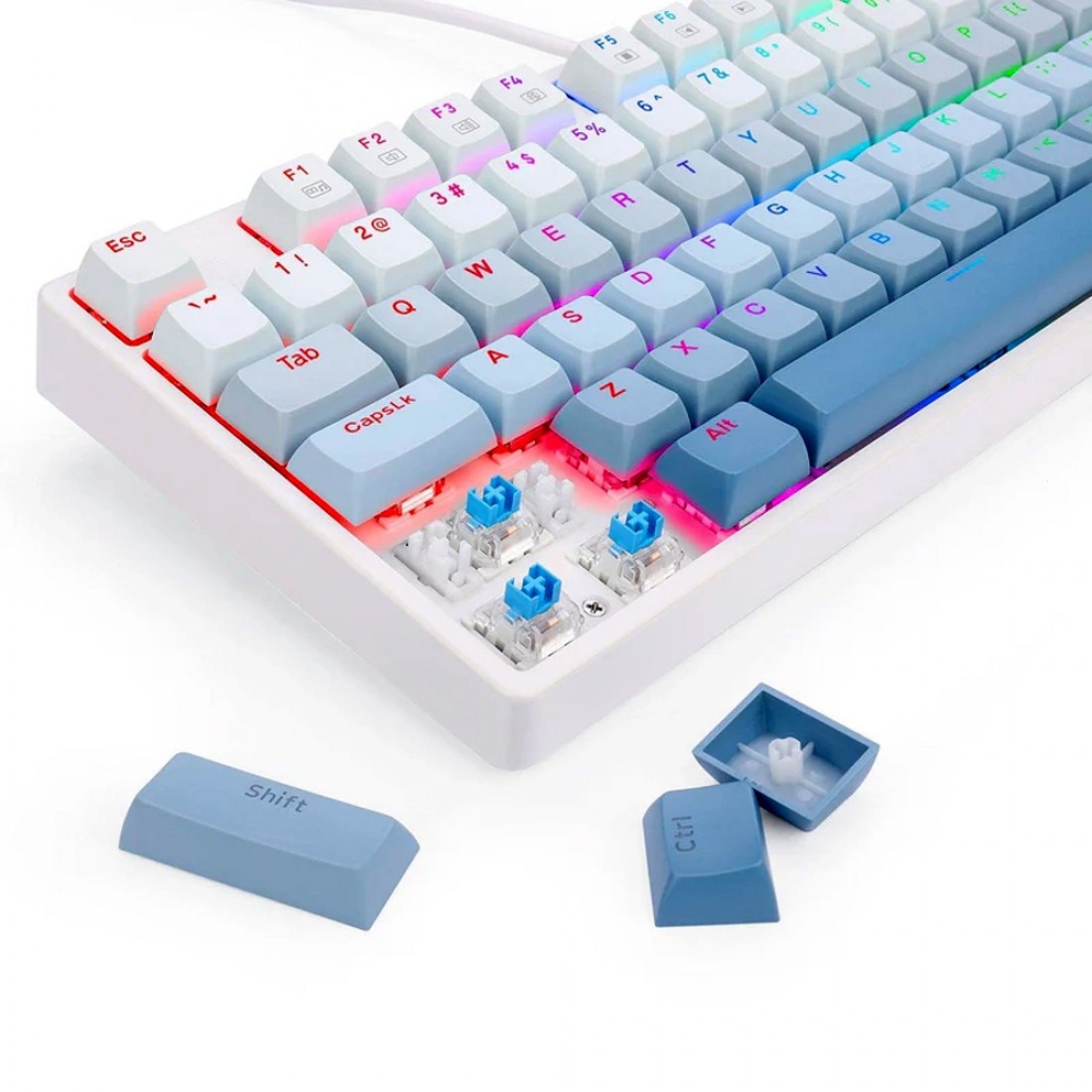 REDRAGON K645W RGB USB MECHANICAL GAMING WIRED KEYBOARD BLUE SWITCH DIY ...