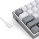REDRAGON CASTOR K631 PRO 65% RGB HOT-SWAP RED SWITCHES 68 KEYS MUSIC SYNC SOFTWARE SUPPORT FPS DESIGN WIRED MECHANICAL GAMING KEYBOARD - WHITE/GREY