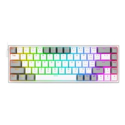 REDRAGON CASTOR K631 PRO 65% RGB HOT-SWAP RED SWITCHES 68 KEYS MUSIC SYNC SOFTWARE SUPPORT FPS DESIGN WIRED MECHANICAL GAMING KEYBOARD - WHITE/GREY