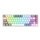 REDRAGON CASTOR K631 PRO 65% RGB HOT-SWAP RED SWITCHES 68 KEYS MUSIC SYNC SOFTWARE SUPPORT FPS DESIGN WIRED MECHANICAL GAMING KEYBOARD - WHITE/GREY