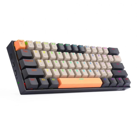 REDRAGON K530 DRACONIC PRO RGB 60%  3-MODES WIRELESS 2.4GHZ BLUETOOTH WIRED 61 KEYS COMPACT MECHANICAL GAMING KEYBOARD DUST PROOF BROWN SWITCHES