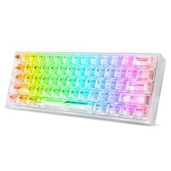REDRAGON FIZZ K617 SE SLIM FRESH TRANSPARENT 60% WIRED RGB HOT-SWAP LINEAR RED SWITCHES 61 KEYS SOFTWARE SUPPORT FPS FRIENDLY DESIGN MECHANICAL GAMING KEYBOARD - CLEAR