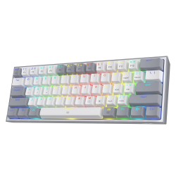 REDRAGON FIZZ K617 SE SLIM FRESH TRANSPARENT 60% WIRED RGB HOT-SWAP LINEAR RED SWITCHES 61 KEYS SOFTWARE SUPPORT FPS FRIENDLY DESIGN MECHANICAL GAMING KEYBOARD - GRAYLWHITE