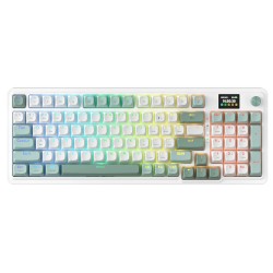 REDRAGON PRO K719 95 KEYS LCD SCREEN KNOB TRI-MODE RGB GASKET HOT-SWAP MECHANICAL GAMING KEYBOARD - GALATIN 