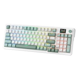 REDRAGON PRO K719 95 KEYS LCD SCREEN KNOB TRI-MODE RGB GASKET HOT-SWAP MECHANICAL GAMING KEYBOARD - GALATIN 