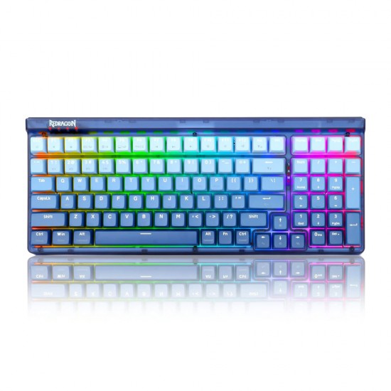  REDRAGON GAREN PRO K656WB 100-KEYS HOT-SWAPPABLE RGB WIRELESS MECHANICAL KEYBOARD DUST-PROOF PURPLE SWITCH - WHITE BLUE