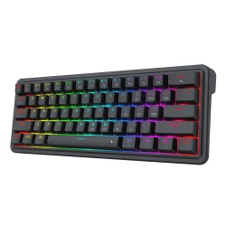 REDRAGON IRONGUARD K722 60% 61 KEYS HOT-SWAP FREE-MOD SOCKET 3-LAYER NOISE DAMPENING CUSTOM LINEAR SWITCH SILICONE GASKET FPS LAYOUT PRO SOFTWARE WIRED GASKET RGB GAMING KEYBOARD - BLACK
