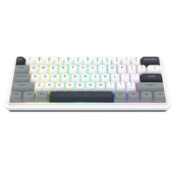 REDRAGON IRONGUARD K722 PRO 60% 61 KEYS HOT-SWAP COMPACT MECHANICAL FREE-MOD SOCKET 5-LAYER NOISE DAMPENING PBT KEYCAPS CUSTOM LINEAR SWITCH WIRELESS GASKET RGB GAMING KEYBOARD - WHITE