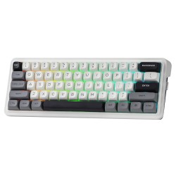 REDRAGON IRONGUARD K722 PRO 60% 61 KEYS HOT-SWAP COMPACT MECHANICAL FREE-MOD SOCKET 5-LAYER NOISE DAMPENING PBT KEYCAPS CUSTOM LINEAR SWITCH WIRELESS GASKET RGB GAMING KEYBOARD - WHITE