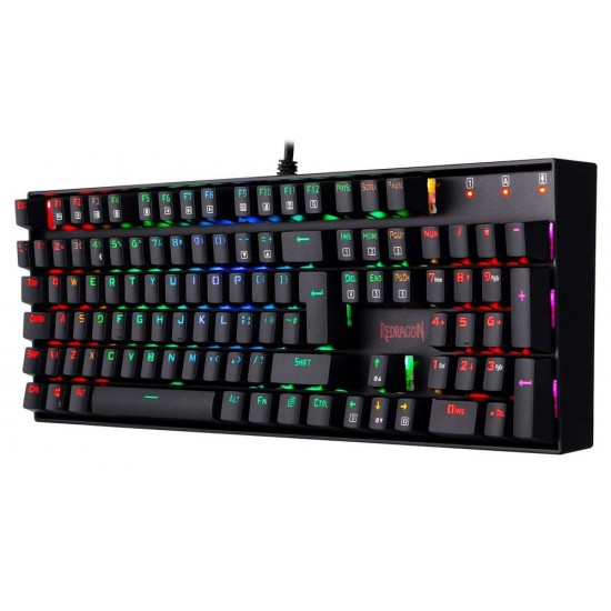 REDRAGON K551 MITRA 104 KEY RGB LED BACKLIT WITH BLUE SWITCHES MECHANICAL GAMING KEYBOARD - BLACK