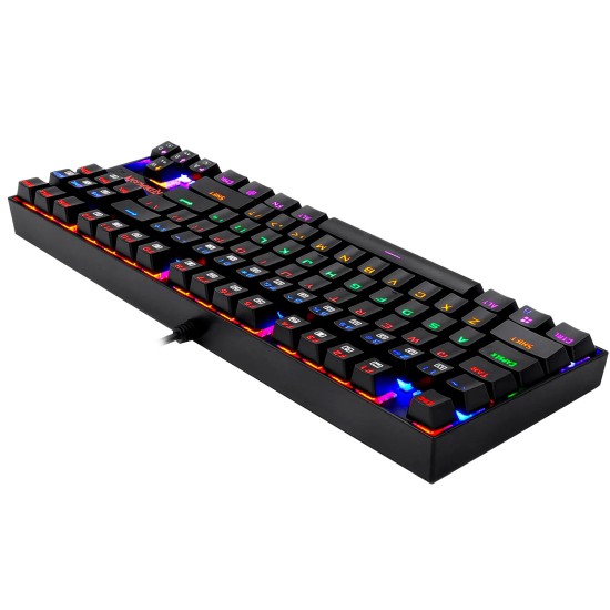 REDRAGON K552 RGB KUMARA TKL 87 KEYS MECHANICAL GAMING KEYBOARD BLUE SWITCH - BLACK