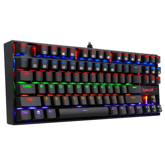 REDRAGON K552 RGB KUMARA TKL 87 KEYS MECHANICAL GAMING KEYBOARD BLUE SWITCH - BLACK