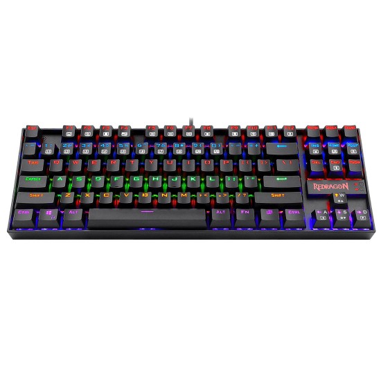 REDRAGON K552 RGB KUMARA TKL 87 KEYS MECHANICAL GAMING KEYBOARD BLUE SWITCH - BLACK