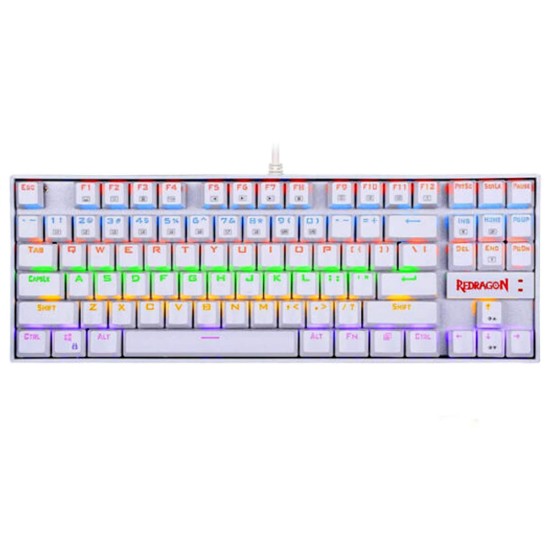 REDRAGON K552W RGB KUMARA TKL 87 KEYS MECHANICAL GAMING KEYBOARD RED SWITCH - WHITE