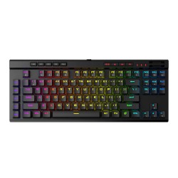 REDRAGON MAGIC-WAND K587 PRO TKL 87 KEYS DEDICATED MEDIA CONTROLS HOT-SWAP LINEAR RED SWITCHES DETACHABLE WRIST REST BT 2.4GHZ WIRELESS WIRED 9 DEDICATED MACRO KEYS GAMING KEYBOARD - BLACK