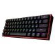 REDRAGON K617 RGB FIZZ RGB 60% WIRED MECHANICAL RED SWITCH GAMING KEYBOARD - BLACK 