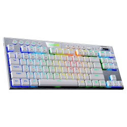REDRAGON K621 HORUS TKL RGB 3 MODES BLUETOOTH/2.4GHZ/WIRED TENKEYLESS GAMING MECHANICAL KEYBOARD - WHITE