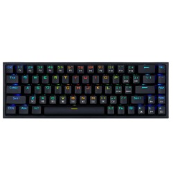 REDRAGON K631 CASTOR 65% RGB 68 KEYS WIRED MECHANICAL KEYBOARD RED SWITCH  - BLACK 