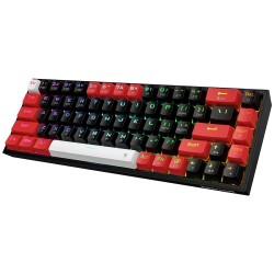 REDRAGON K631-PRO CASTOR PRO 65% RGB 3-MODE WIRELESS GAMING KEYBOARD - BLACK /RED/WHITE KEYCAPS