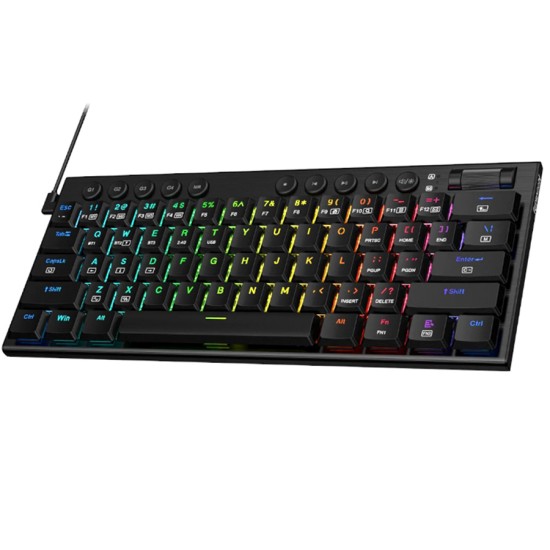 REDRAGON K632 NOCTIS 60% WIRED RGB ULTRA-THIN LOW PROFILE MECHANICAL RED SWITCH GAMING KEYBOARD - BLACK