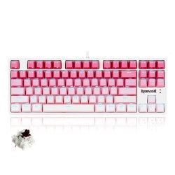 REDRAGON CASS  K645 W-GP USB MECHANICAL GAMING WIRED KEYBOARD BROWN SWITCH 87 KEYS  TKL GAMER FOR PC LAPTOP - PINK