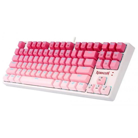 REDRAGON CASS  K645 W-GP USB MECHANICAL GAMING WIRED KEYBOARD BROWN SWITCH 87 KEYS  TKL GAMER FOR PC LAPTOP - PINK