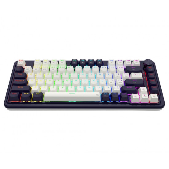 REDRAGON K673 PRO TRI-MODE CONNECTIVITY 75% 81 KEYS HOT SWAPPABLE LINEAR RED SWITCHES WIRELESS GASKET RGB GAMING KEYBOARD - ABYSSAL BLUE